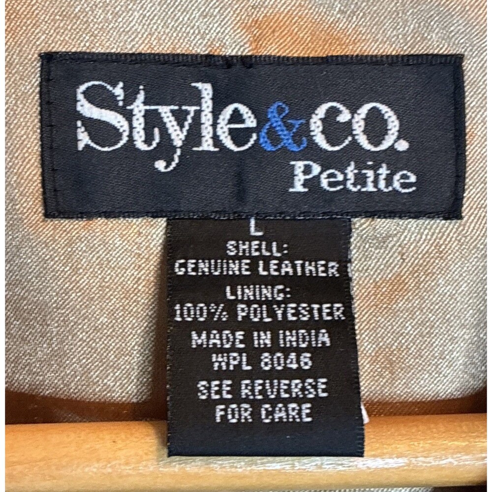 Style & Co Tan Suede Leather Jacket Blazer Sz PL Structured Western Earthy Boho - Picture 2 of 16